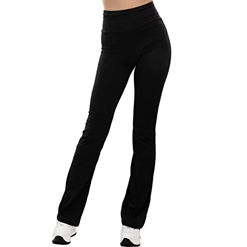 Toocool Pantalones mujer pata llamarada Campana Fitness Chándal básico deportivo H908, Negro , Large-X-Large