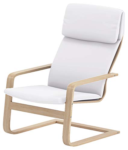¡Solo Cubierta! ¡La Silla no está incluida! Fundas de Repuesto para Silla de algodón Compatible con el sillón Pello de IKEA. Blanco