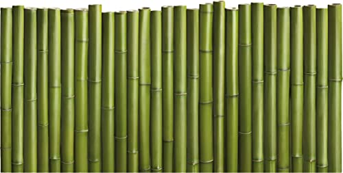 Plage Bambú Cabecero de Cama Adhesivo, Tela, Verde, 160x3x60 cm