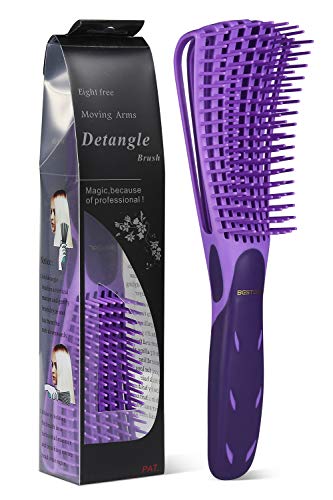 BESTOOL Cepillo para alisar el cabello Cepillos para desenredar el cabello suave y de gran tamaño, de nylon, antiestático, apta para el desenredador natural del cabello (púrpura)