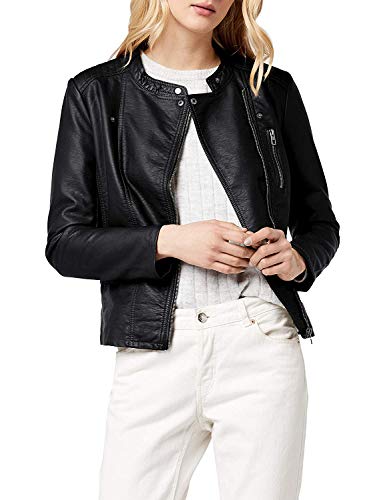 Only Leather Look Jacket Chaqueta, Black, 38 EU para Mujer