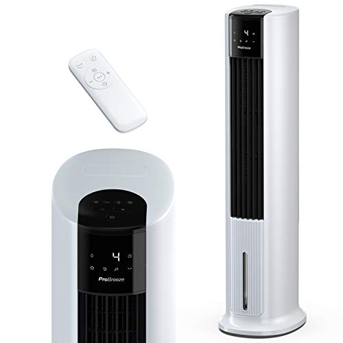 Pro Breeze Climatizador portatil 3 en 1 de 7L con 3 Modos, 7 Velocidades, Pantalla Digital, Mando a Distancia, Temporizador de 10 horas y Oscilación - Enfriador de aire evaporativo - Blanco
