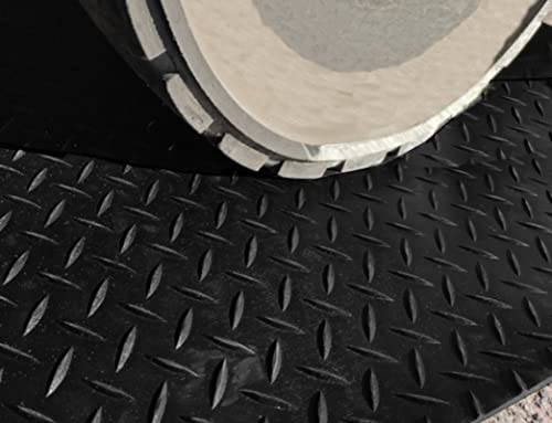 Revestimiento de Caucho Antideslizante| Suelo de Goma PVC Negro 3mm Diseño Estrias (100_x_100 CM)