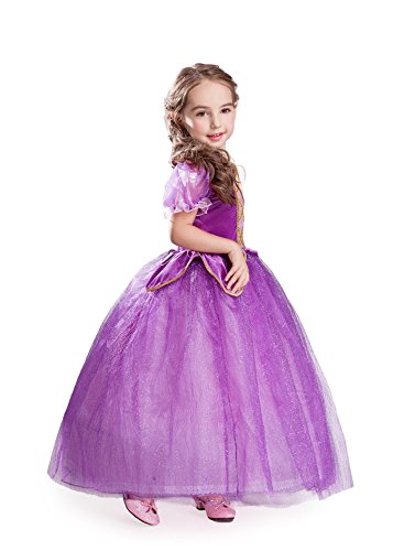 ELSA & ANNA® Princesa Disfraz Traje Parte Las Niñas Vestido (Girls Princess Fancy Dress) ES-FBA-RAP1 (7-8 Años, ES-RAP1)