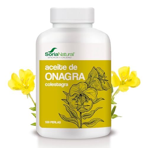 Soria Natural Aceite de Onagra – Colestagra – Cuidado de la Piel - Ayuda en Caso de Malestares Menstruales, Premenstruales y Menopausia – Salud Femenina – Bote con 100 perlas de 702 mg