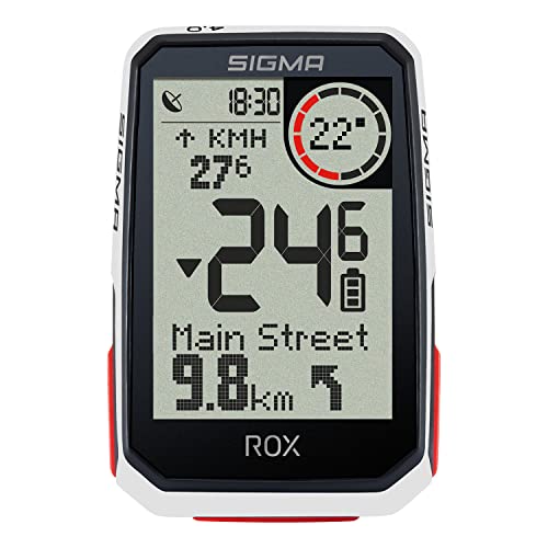 SIGMA ROX 4.0 blanco, ciclocomputador inalámbrico con GPS incl. soporte de GPS, navegación GPS con altímetro, color: blanco