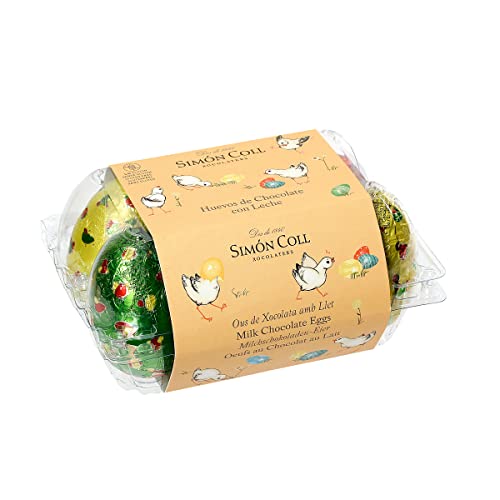 Simon Coll- Huevos de Pascua de Chocolate con Leche (Pack de 6 Huevos de Pascua)