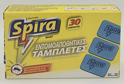 120 (4 paquetes de 30) X pastillas de recarga para detector de mosquitos insectos mouche-mouche Spira Mordre – apta para todos los tipos de conectores