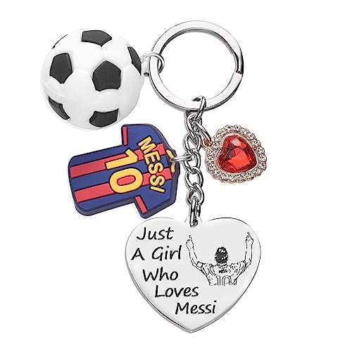 Messi Merchandise - Llavero de pelota de fútbol, regalos para fanáticos, adolescentes, niñas, hijas, mujeres, lindos llaveros, Llavero Messi, M