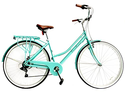 Versiliana Bicicleta-Mujer Ciudad, Color Verde del Agua, Talla única