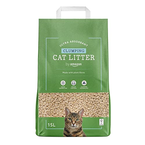 by Amazon - Classic Arena para gatos a base de fibras, 15 litros
