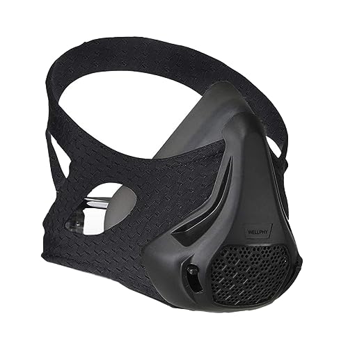 Angoily Máscara de entrenamiento de barrera de oxígeno, máscara de resistencia al oxígeno, máscara facial deportiva