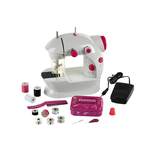 Theo Klein 7901 Máquina de coser para niños Fashion Passion I Con pedal para el pie, 2 velocidades y numerosos accesorios I Juguete para niños a partir de 8 años