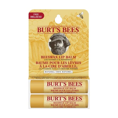 Burt's Bees Pack Dos Por Uno De Bálsamos Labiales Hidratantes De Origen 100 % Natural Burt'S Bees, Cera De Abejas, 2 Tubos En Caja De Blíster, 2 x 4.25 g