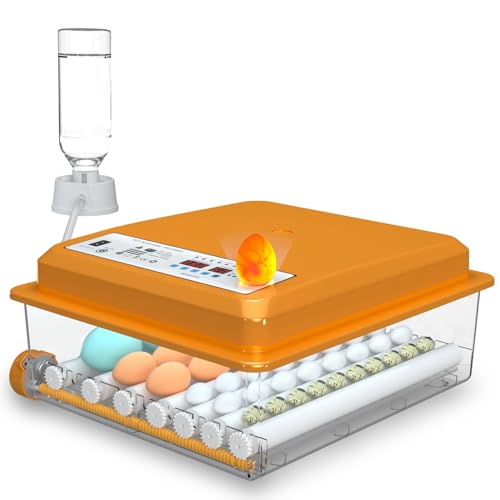 Hethya Incubadora Huevos Gallina, Incubadoras de Huevos Automaticas, Humidificación Automática, Vuelco automático de huevos, 24~36 huevos, Equipado con lámparas de huevo