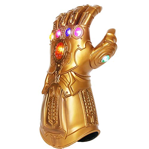 UrMsun Iron Man Infinity Gauntlet para niños con 2 Pilas Recambio, Iron Man Glove LED con Piedras para niños 0-12