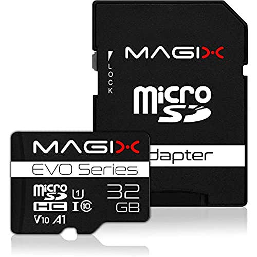 Magix Tarjeta de memoria MicroSD Card EVO Series Clase10 V10 + Adaptador SD , Velocidad de lectura hasta 80 MB/s (32GB)