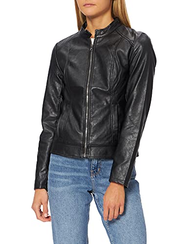 JDY JDYemily Faux Leather Jacket Otw Noos Chaqueta de Cuero sinttico, Negro, 44 para Mujer
