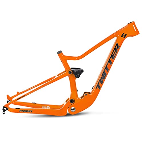YOJOLO Cuadro Suspensión Bicicleta De Montaña 27.5/29er Carbono Cuadro De MTB Trail XC/Am Viajes 120mm Freno De Disco Eje Pasante 12x148mm Cuadro Boost BSA73 (Color : Orange, Size : 29x17'')