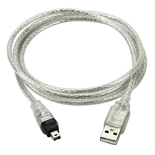 NFHK Cable adaptador USB macho a Firewire IEEE 1394 de 4 pines macho iLink para DCR-TRV75E DV cable Firewire USB de 1 m