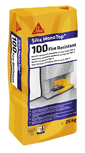 SIKA - Sika MonoTop 100 Fire Resistant - Mortero refractario de fraguado rápido resistente al calor hasta 750 °C - 25kg