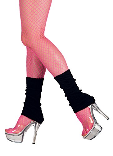 Boland 01750 - Calentadores para adultos, negro, talla única, puños, calcetines, sobre rodillas, años 80, fiesta de lema, carnaval
