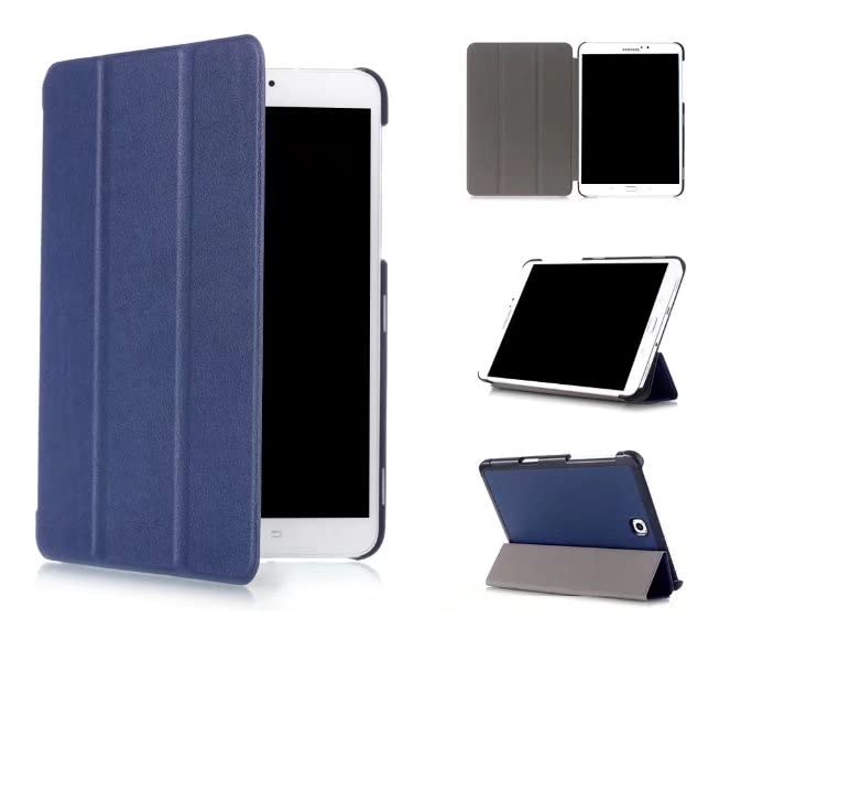 Skytar - Funda protectora de cuero sintético, con función de soporte, para Samsung Galaxy Tab S2 de 8.0 pulgadas, T710 / T715 / T719 azul navy Samsung Galaxy Tab S2 8.0