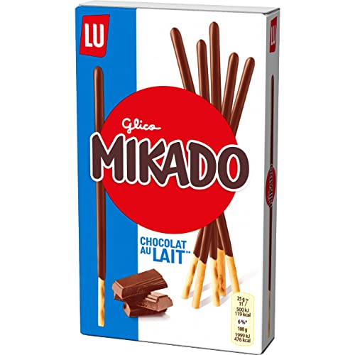 Mikado, Palitos de Galleta Crujientes de Chocolate con Leche, Pack de 75 gr