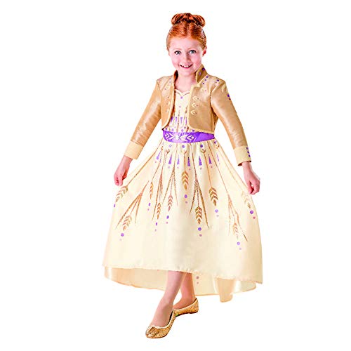 Rubies Disfraz oficial de Disney Frozen 2, Anna Deluxe Prólogo, disfraz para niños, talla grande de 7 a 8 años