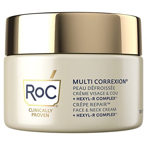 RoC - Multi Correxion Crepe Repair Hidratante Facial - Antiarrugas y Antienvejecimiento - Para Pieles Encrespadas, Deshidratadas y Debilitadas - Con Complejo Hexyl-R - 50 ml