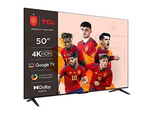 TCL 50P639 - Smart TV 50' con 4K HDR, Ultra HD, Google TV, Game Master, Dolby Audio, Google Assistant Incorporado Compatible con Alexa, Metalizado oscuro