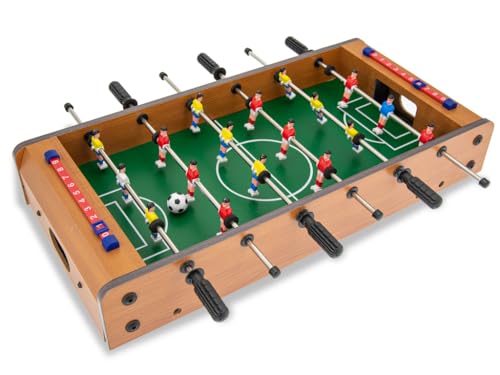 Teorema 68593 - Futbolín de Mesa de Madera - Juego de fútbol Compacto para niños y Adultos