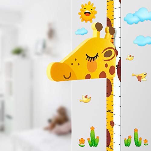 Tabla de medición de altura para decoración infantil, diseño de cabeza de jirafa móvil en 3D DUOUPA