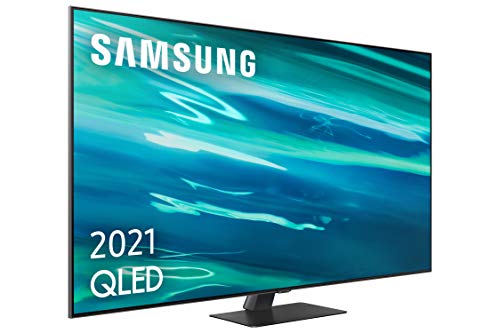 Samsung QLED 4K 2021 55Q80A - Smart TV de 55' con Resolución 4K UHD, Procesador QLED 4K con Inteligencia Artificial, Quantum HDR10+, Direct Full Array, Motion Xcelerator Turbo+, OTS y Alexa Integrada