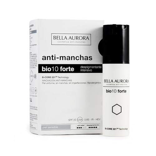BELLA AURORA - BIO 10 Forte Piel Sensible 30 ml, Tratamiento Antimanchas Intensivo, Protección SPF20, Tecnología B-CORE221 y Betaína, Actúa y Previene Manchas, Antioxidante