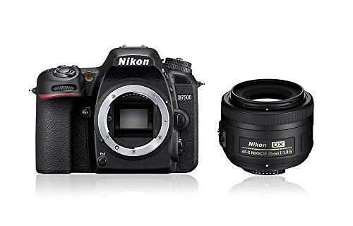 Nikon D7500 + AF-S DX NIKKOR 35mm Juego de cámara SLR 20,9 MP CMOS 5568 x 3712 Pixeles Negro - Cámara digital (20,9 MP, 5568 x 3712 Pixeles, CMOS, 4K Ultra HD, Pantalla táctil, Negro)