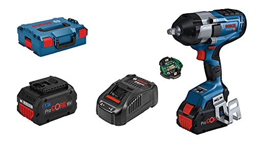 Bosch Professional BITURBO atornillador de impacto a batería GDS 18V-1000 C (par de apriete 1000 Nm, par de arranque 1600 Nm, 2 baterías ProCORE18V 8.0Ah, cargador rápido GAL 1880 CV, en L-BOXX 136)