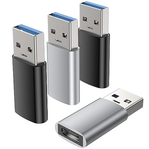 Zestiq Adaptador USB C a USB 3.0 (4 Pack), USB C Hembra a USB Macho, pra iPhone 15/14/13/12, iPad Pro/Mini/Air, Samsung S21/S22/S23, Mac Book