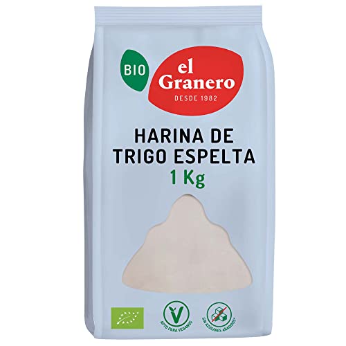El Granero Integral - Harina de Trigo Espelta BIO - 1 KG - Rica en Fibra y Nutrientes - Mejora la Digestión - Harina de Bajo Índice Glucémico - Apta para Veganos