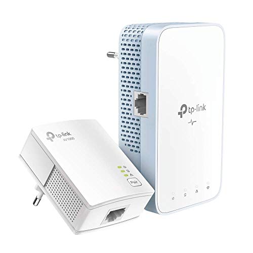 TP-Link TL-WPA1000 Kit Powerline WiFi, PLC, AV1000 Mbps, 750 Mbps en WiFi ,Doble Banda, 1 Puerto Gigabit, Plug and Play, HomePlug AV2, Color blanco