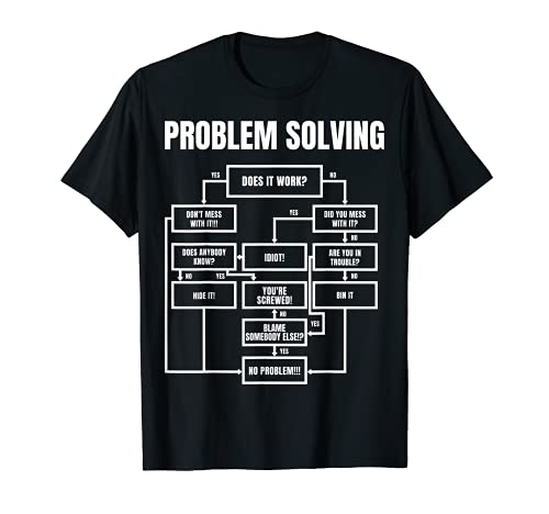 Men Problem Solving Chart - Flow Chart Geek Nerd Funny Nerd Camiseta