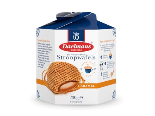 Daelmans Stroopwafels - Stroopwafels de caramelo - 230 gramos por caja Hexa - Auténtico Stroopwafel original holandés