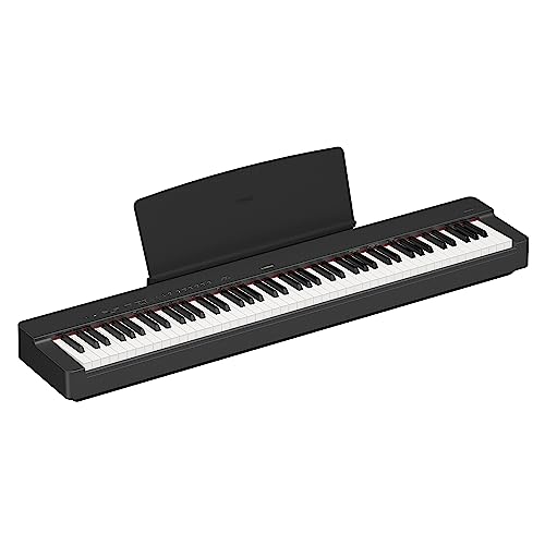 Yamaha P-225 piano digital ligero y portátil, con teclado Graded Hammer Compact, 88 teclas y 24 voces de instrumentos, negro
