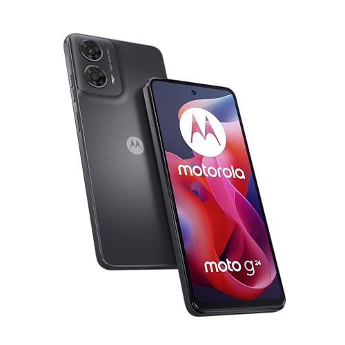 Motorola g24, 8/128, Pantalla HD+ 6,56' y 90 Hz, Sistema de cámara de 50 MP con Macro Vision, Dolby Atmos, Android 13, 5000 mAh con TurboPower 15, Octa-Core, Dual SIM, Incluye Funda, Gris