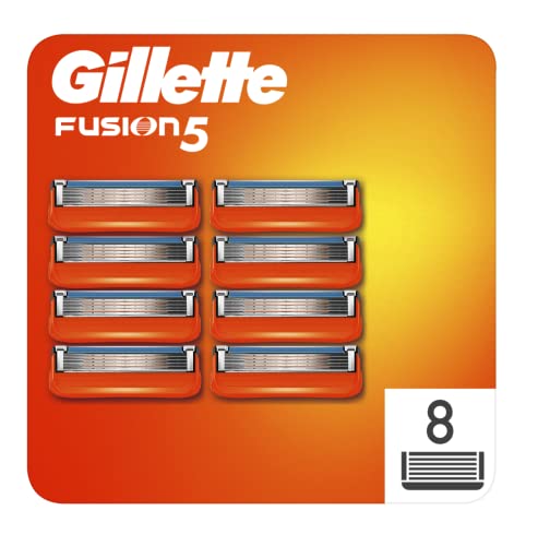 Gillette Fusion5 Cuchillas de Recambio Para Maquinilla De Afeitar Para Hombre, 8 Uds