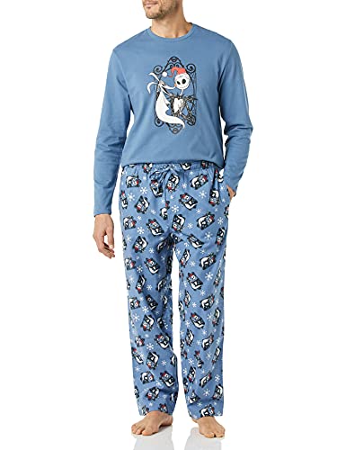 Amazon Essentials Disney Star Wars Marvel Flannel Pajamas Sleep Sets Conjunto de Pijama, Pesadilla Santa Jack – Hombre, L