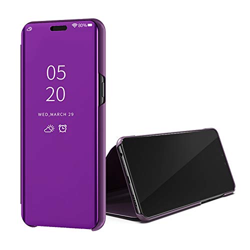 Funda® Espejo Enchapado Flip Funda para Samsung Galaxy S10 5G (Glamour Púrpura)