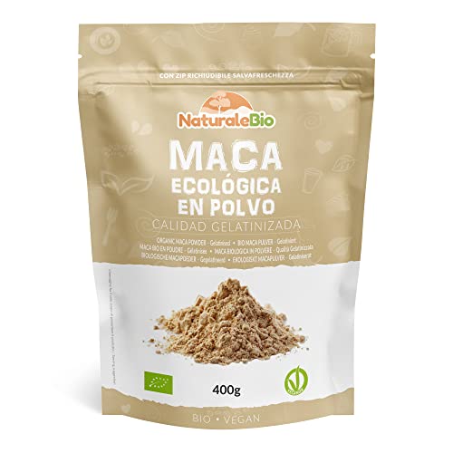 Maca Andina Ecológica en Polvo 400g. Organic Maca Powder Gelatinized. Peruana, Bio y Pura, viene de raíz de Maca Organica - Gelatinizada - NaturaleBio