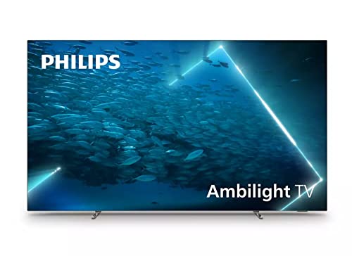 Philips 55OLED707/12 OLED 4K, Android TV, UHD, Ambilight de 3 Lados, Compatible con Alexa y Google Assistant, Dolby Vision y Dolby Atmos, 2022, Marco de Bisel metálico, 55'