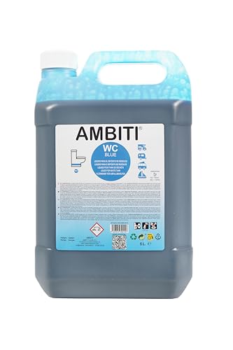 Ambiti- Blue | Volumen 5 Litros | Líquido para Depósito de Residuos | Aditivo para Aguas Negras | Fragancia Piña colada | Sanitary Fluid